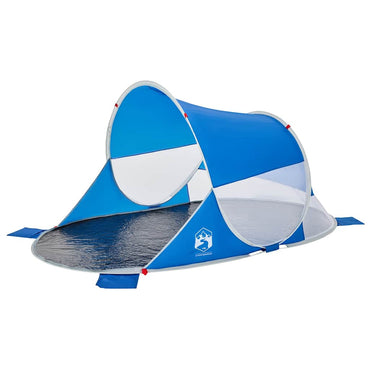 vidaXL Tente de plage bleu azur escamotable imperméable