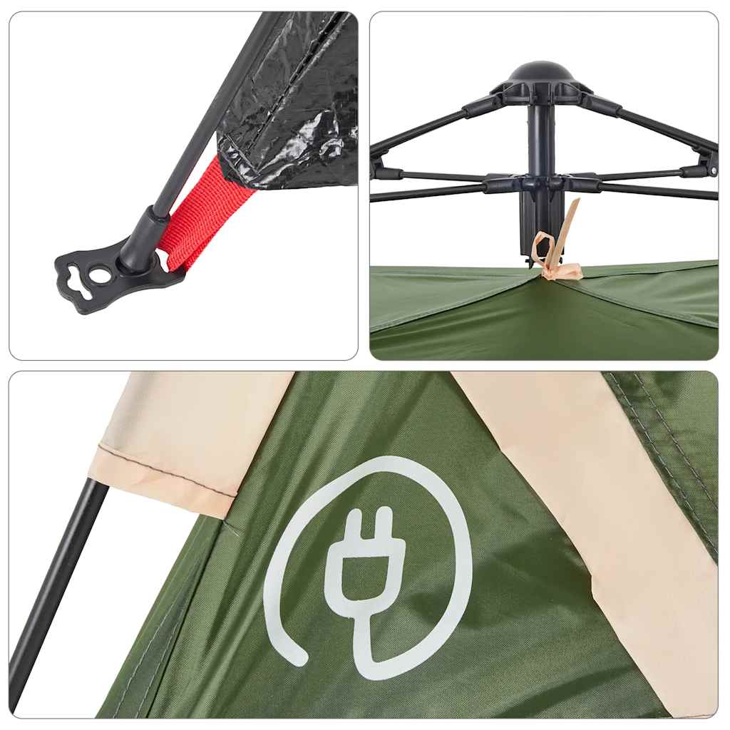 vidaXL Campingzelt 3 Personen Grün Quick Release