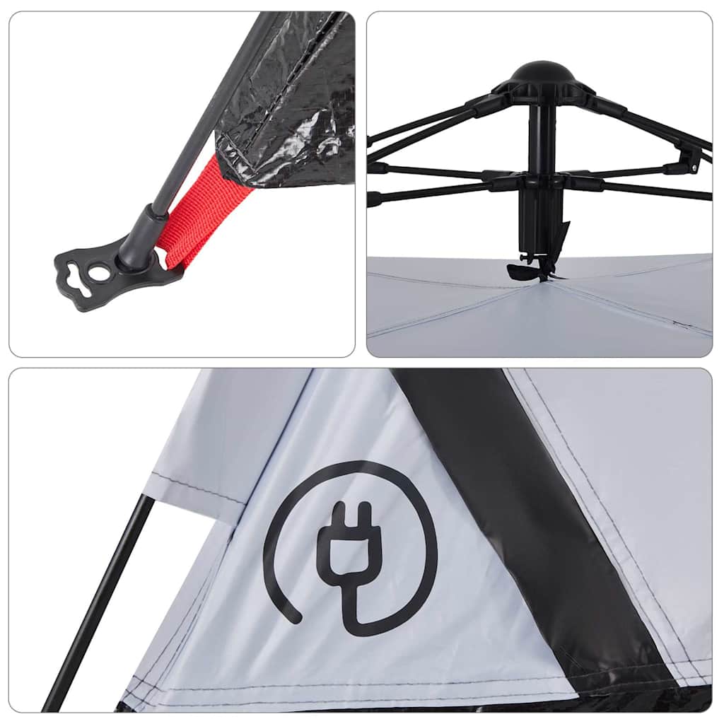vidaXL Campingzelt 4 Personen Weiß Verdunkelungsstoff Quick Release