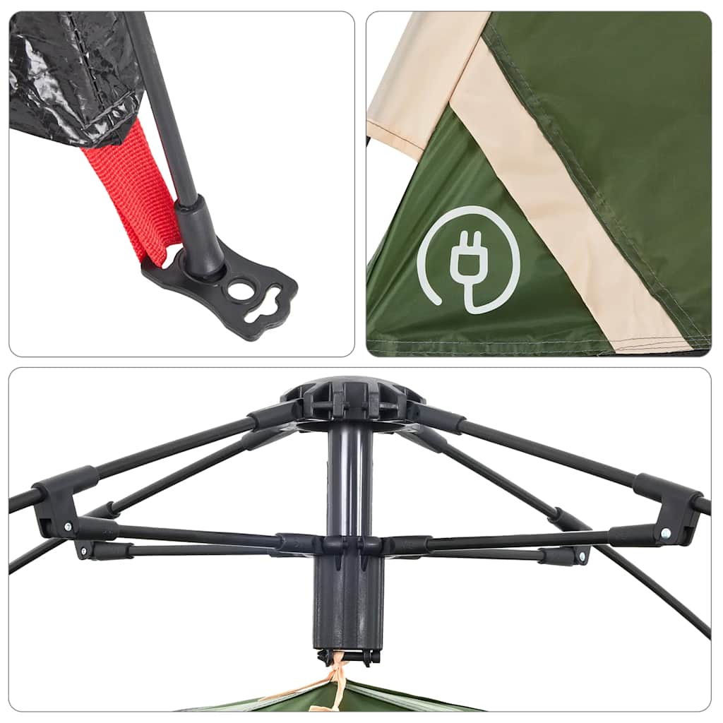 vidaXL Campingzelt 5 Personen Grün Quick Release