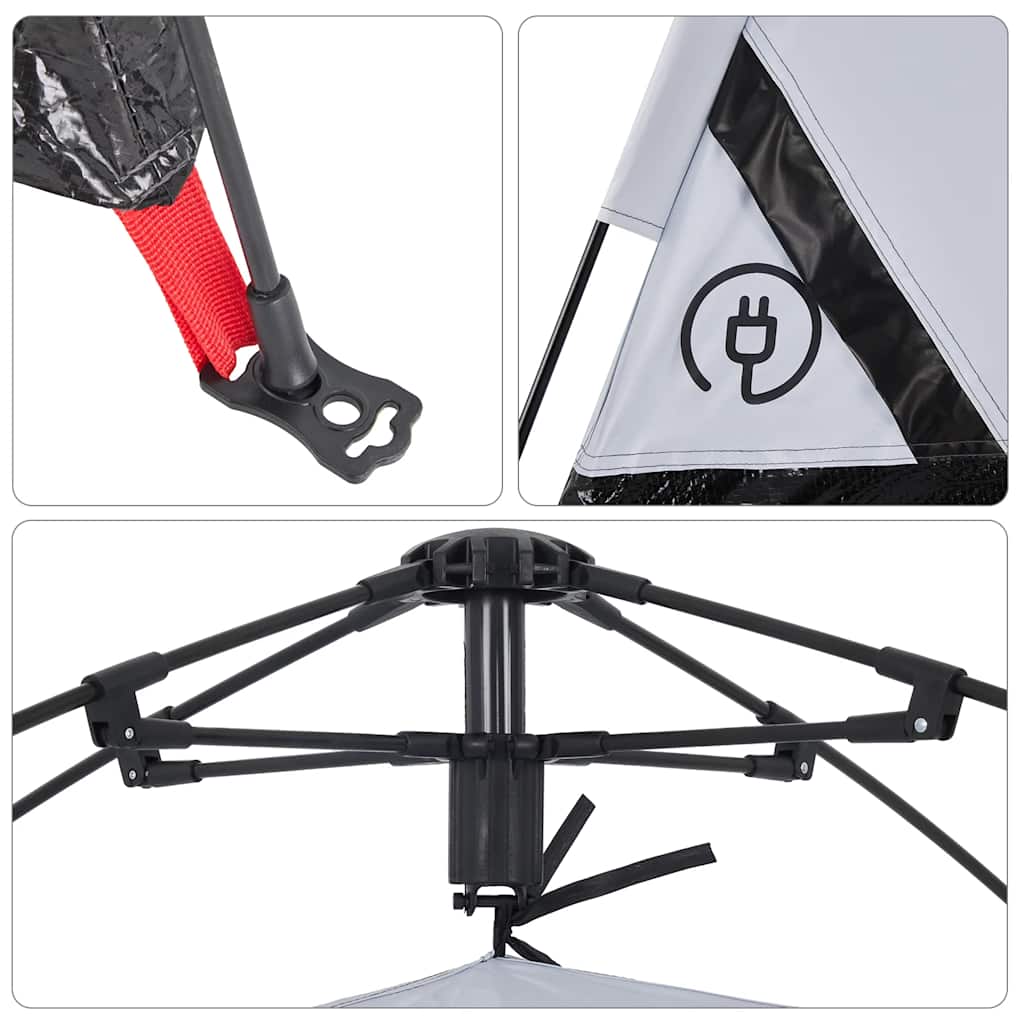 vidaXL Campingzelt 5 Personen Weiß Verdunkelungsstoff Quick Release