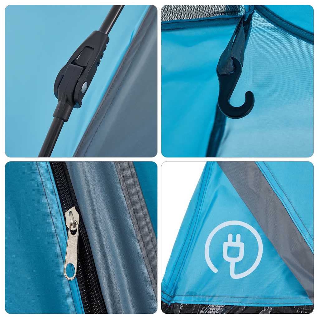 vidaXL Kuppel-Campingzelt 3 Personen Blau Quick Release