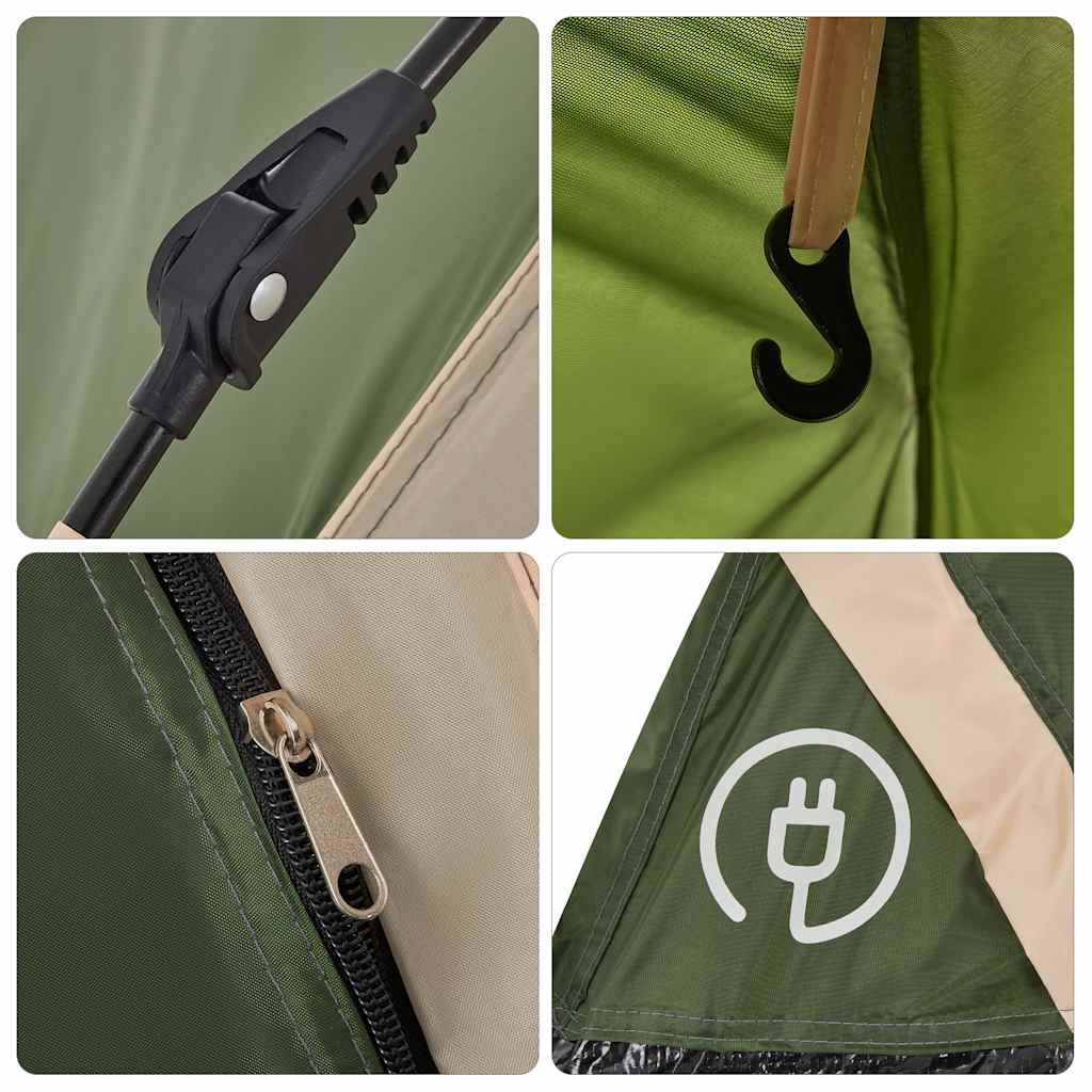 vidaXL Kuppel-Campingzelt 4 Personen Grün Quick Release