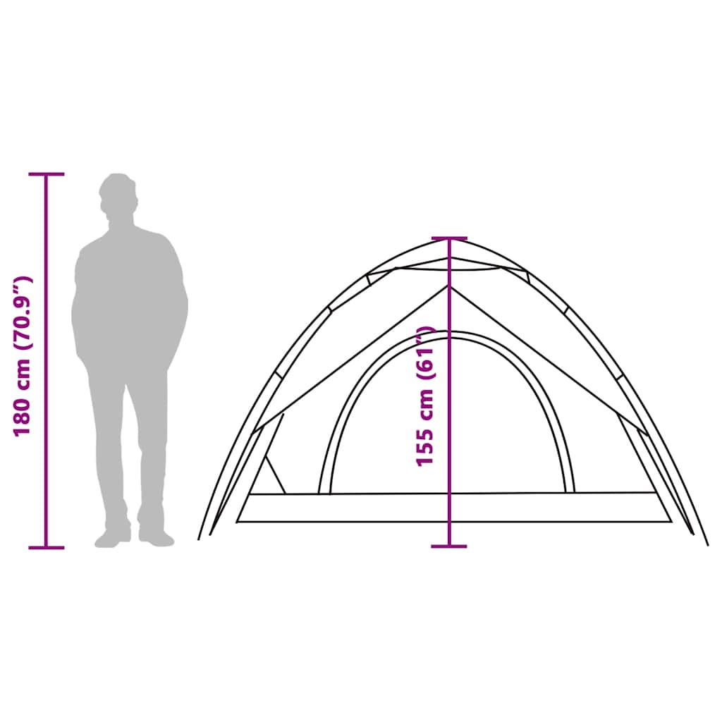 vidaXL Kuppel-Campingzelt 5 Personen Weiß Verdunkelt Quick Release