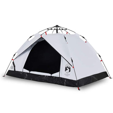 vidaXL Kuppel-Campingzelt 3 Personen Weiß Verdunkelt Quick Release