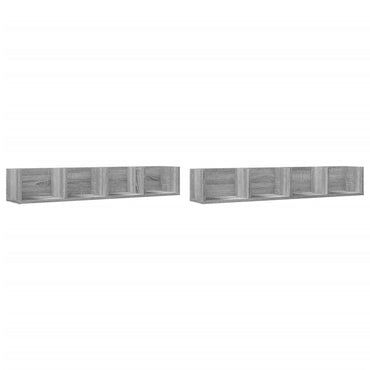 vidaXL Armoires murales 2 pcs Gris Sonoma 99x18x16,5 cm Bois d'ingénierie