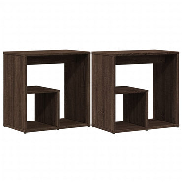 vidaXL Tables d'appoint 2 pcs Chêne marron 50x30x50 cm Bois d'ingénierie