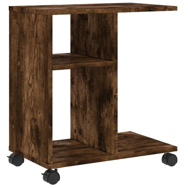 vidaXL Table d'appoint à roulettes chêne fumé 50x30x55 cm en bois d'ingénierie
