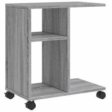vidaXL Beistelltisch mit Rollen Grau Sonoma 50x30x55 cm Holzwerkstoff