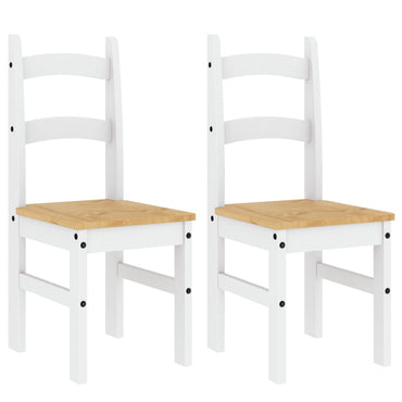 vidaXL Essstühle 2 Stk. Weiß 40x46x99 cm Massivholz Kiefer