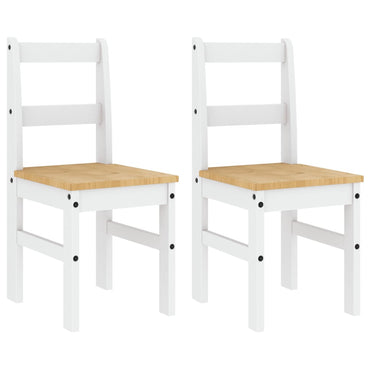 vidaXL Chaises de salle à manger 2 pcs Panama Blanc 40x46x90 cm Bois de pin massif
