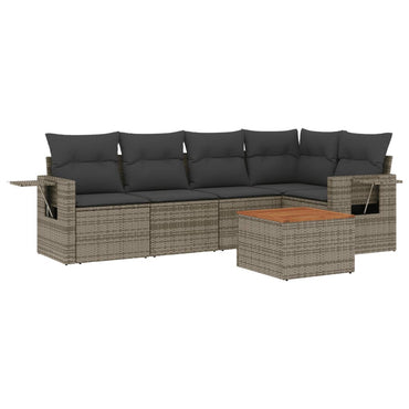 vidaXL Ensemble de canapés de jardin 6 pcs avec coussins gris résine tressée