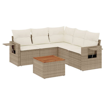 vidaXL Salon de jardin 6 pcs avec coussins beige résine tressée