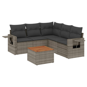 vidaXL Ensemble de canapés de jardin 6 pcs avec coussins gris résine tressée