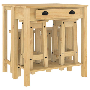 vidaXL 5-tlg. Bar-Set Massivholz Kiefer