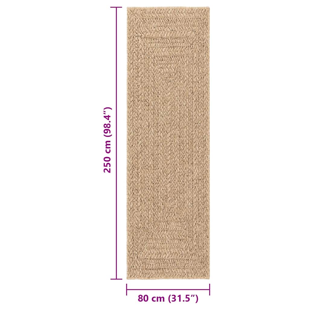 vidaXL Tapis ZIZUR 80x250 cm Aspect Jute Intérieur et Extérieur