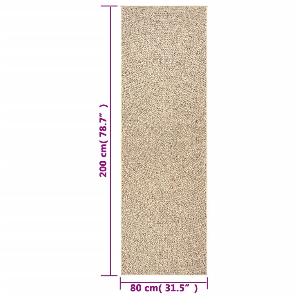 vidaXL Tapis ZIZUR 80x200 cm aspect jute Intérieur et extérieur