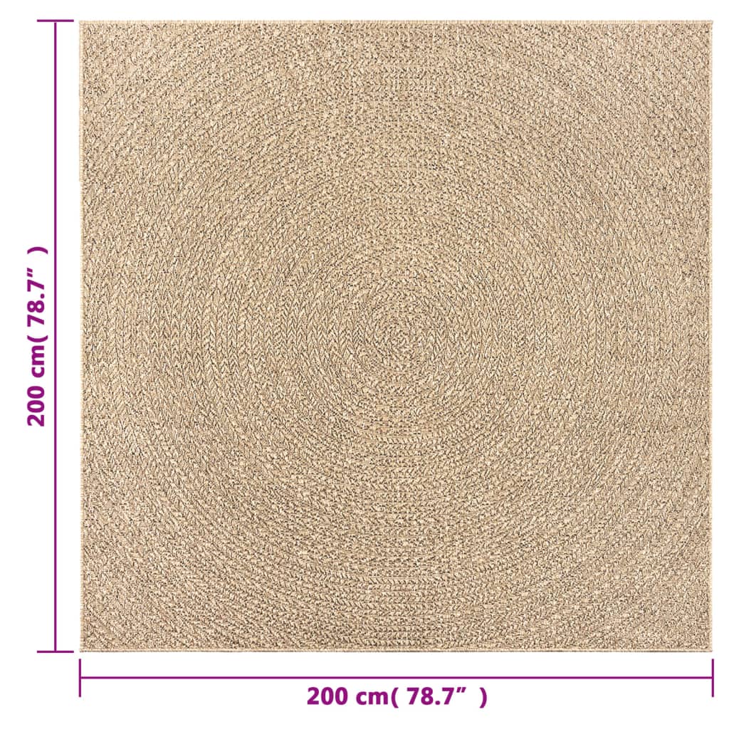 vidaXL Tapis ZIZUR 200x200 cm aspect jute Intérieur et extérieur