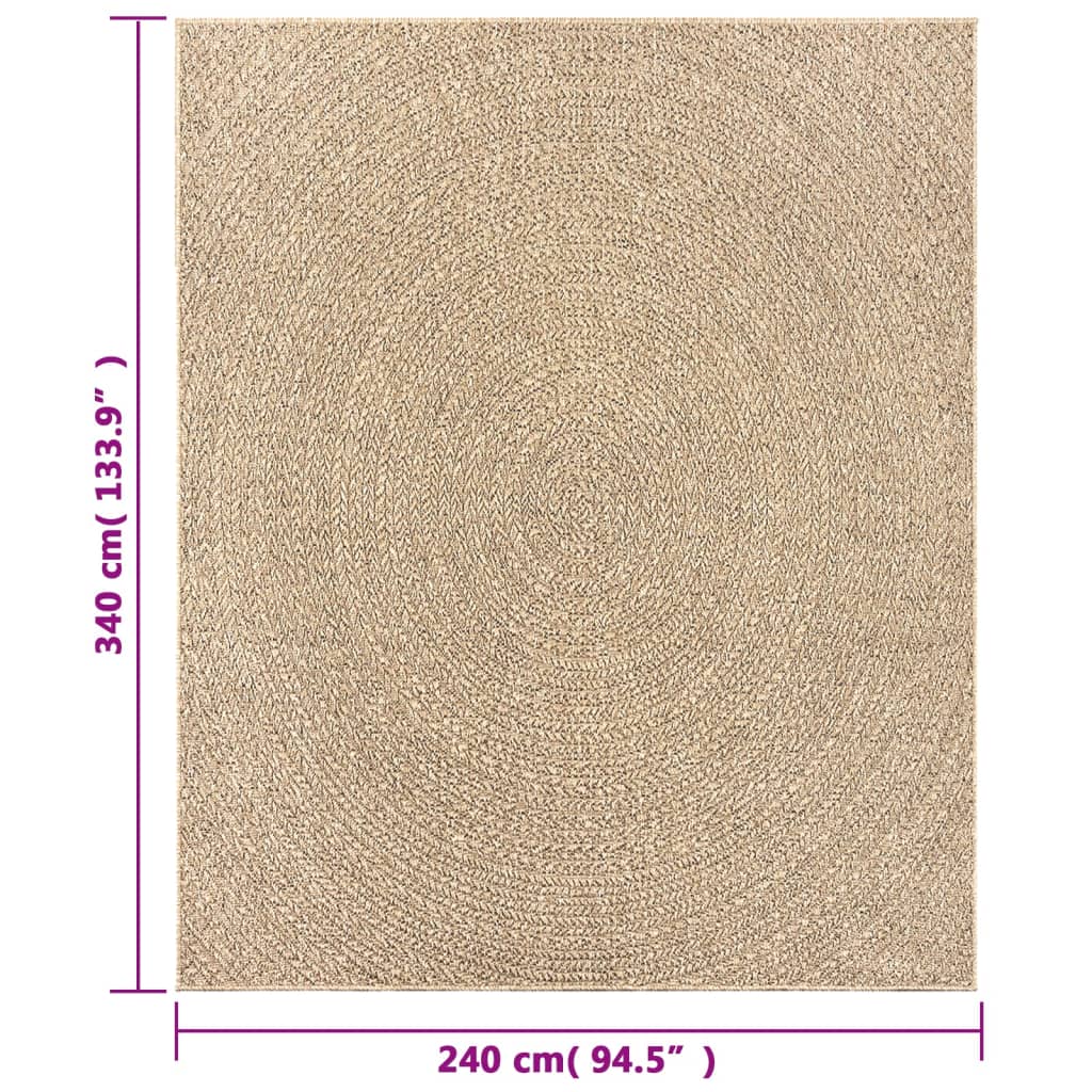 vidaXL Tapis ZIZUR 240x340 cm aspect jute Intérieur et extérieur
