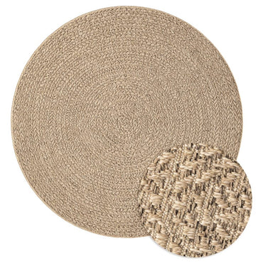 vidaXL Tapis ZIZUR Ø 200 cm aspect jute intérieur et extérieur