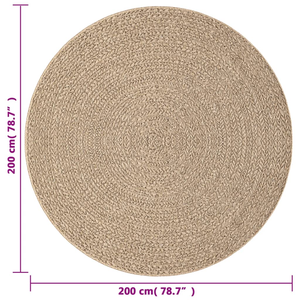 vidaXL Tapis ZIZUR Ø 200 cm aspect jute intérieur et extérieur