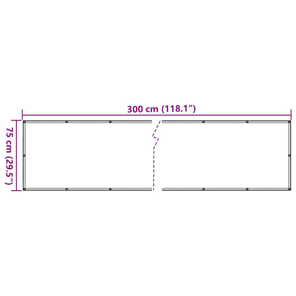 vidaXL Balkon-Sichtschutz Weiß 300x75 cm PVC