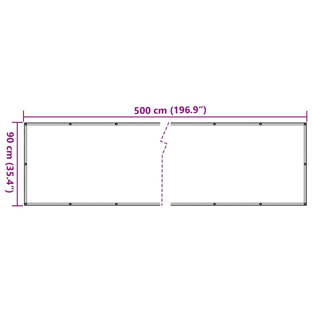 vidaXL Balkon-Sichtschutz Grau 500x90 cm PVC