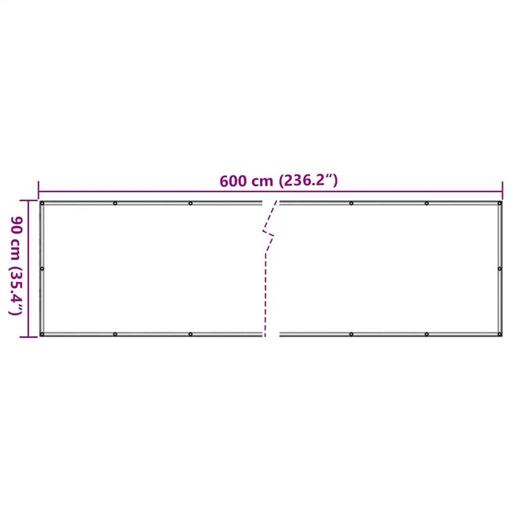 vidaXL Balkon-Sichtschutz Grau 600x90 cm PVC