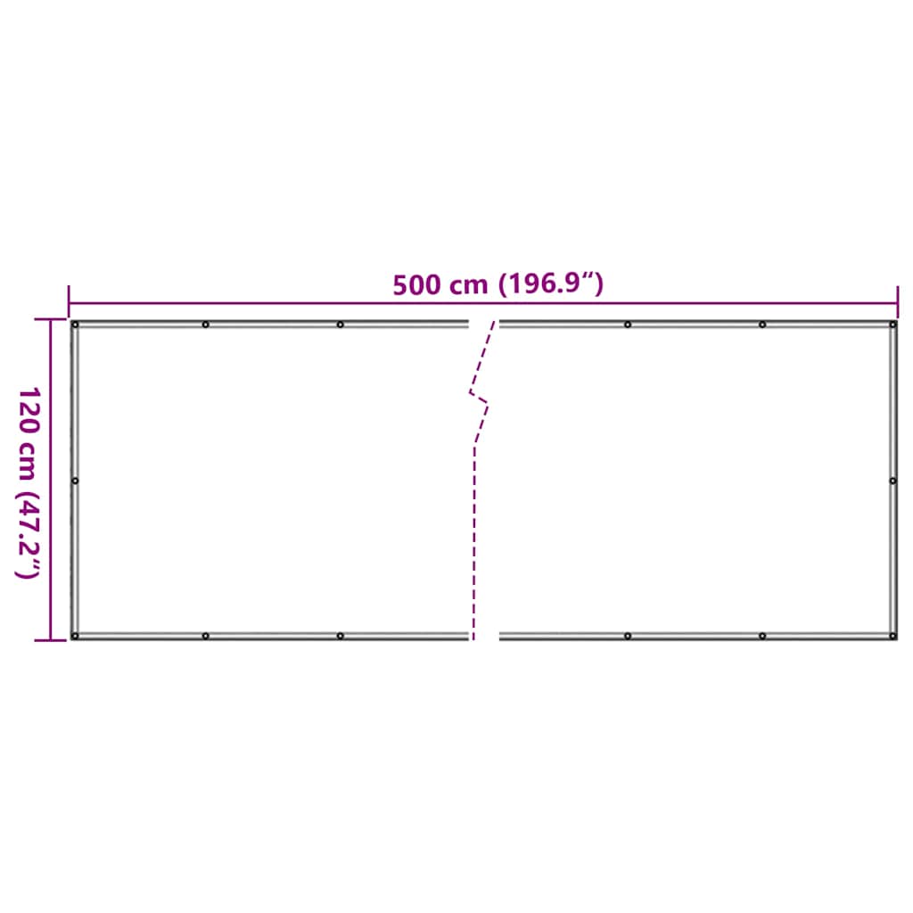 vidaXL Balkon-Sichtschutz Grau 500x120 cm PVC