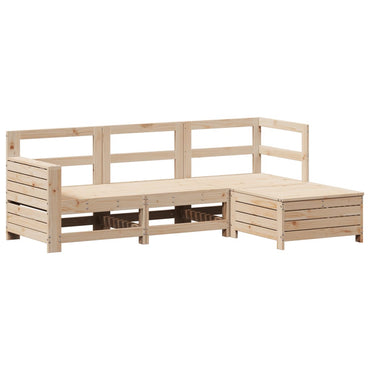 vidaXL 4-tlg. Garten-Sofagarnitur Massivholz Kiefer