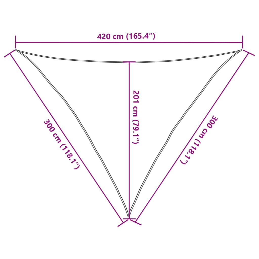 vidaXL Sonnensegel 160 g/m² Dreieckig Hellgrau 3x3x4,2 m HDPE