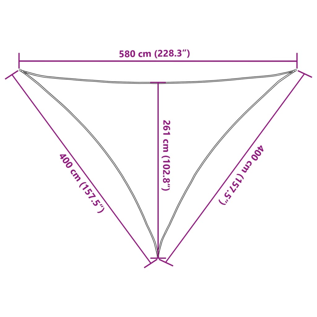vidaXL Sonnensegel 160 g/m² Dreieckig Hellgrau 4x4x5,8 m HDPE