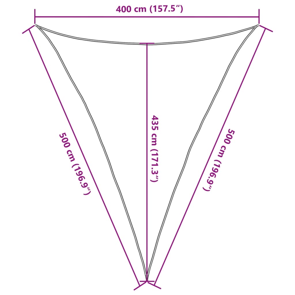 vidaXL Sonnensegel 160 g/m² Dreieckig Hellgrau 4x5x5 m HDPE