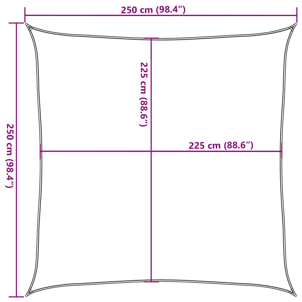vidaXL Voile d'ombrage Carré 2,5x2,5 m HDPE 160 g/m² Sable