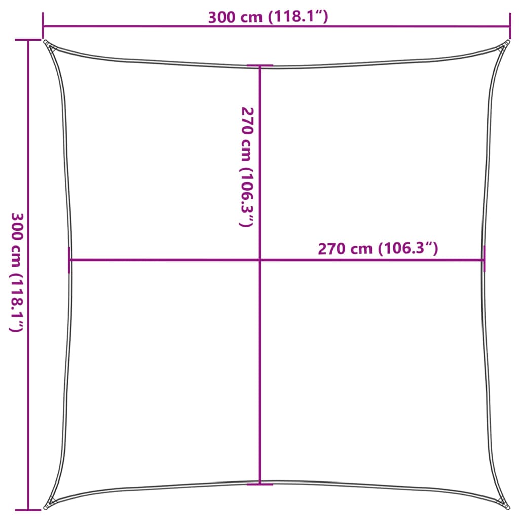 vidaXL Sonnensegel 160 g/m² Quadratisch Sandfarbe 3x3 m HDPE