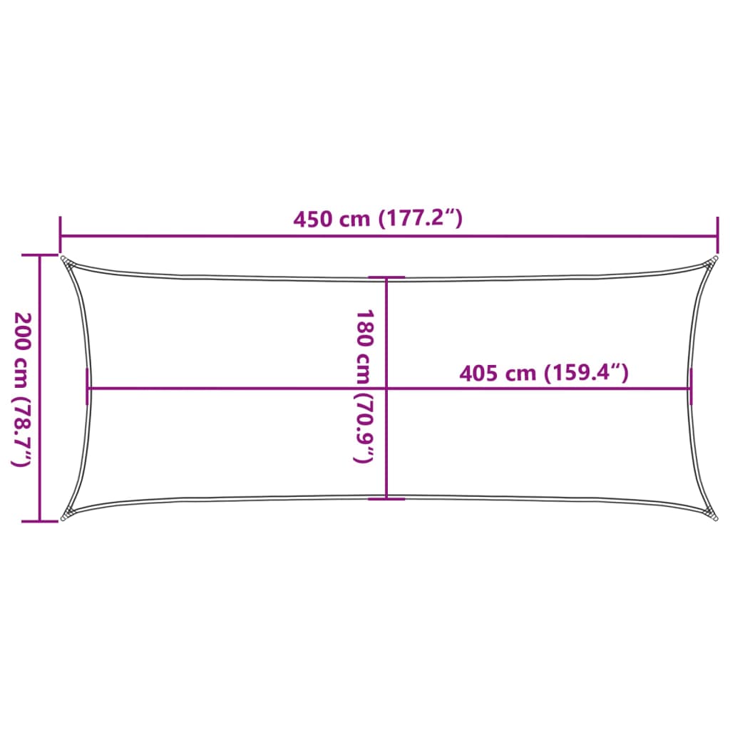 vidaXL Sonnensegel 160 g/m² Rechteckig Sandfarben 2x4,5 m HDPE