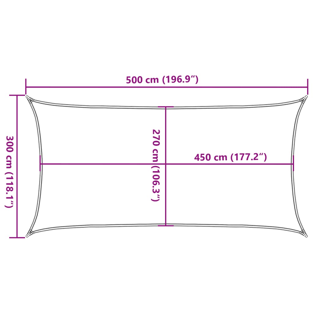 vidaXL Sonnensegel 160 g/m² Rechteckig Sandfarben 3x5 m HDPE