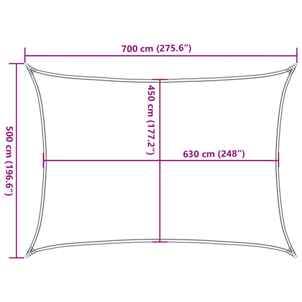 vidaXL Sonnensegel 160 g/m² Rechteckig Sandfarben 5x7 m HDPE