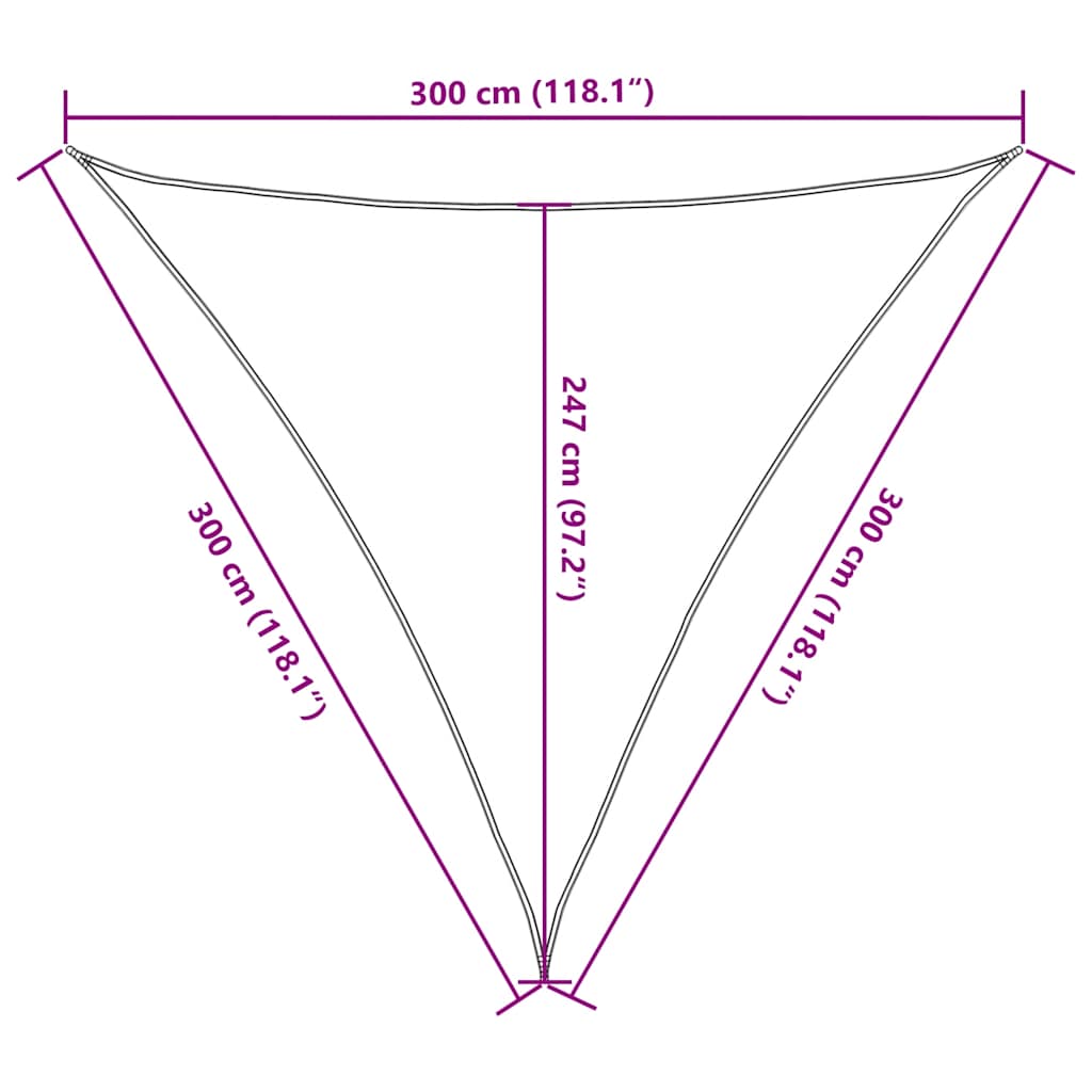 vidaXL Sonnensegel 160 g/m² Dreieckig Sandfarben 3x3x3 m HDPE