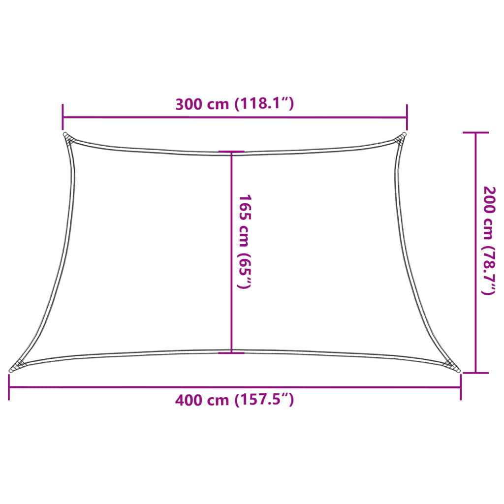 vidaXL Sonnensegel 160 g/m² Trapez Hellgrau 3/4x2 m HDPE