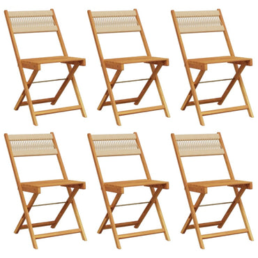 vidaXL Gartenstühle 6 Stk. Klappbar Beige Massivholz Akazie