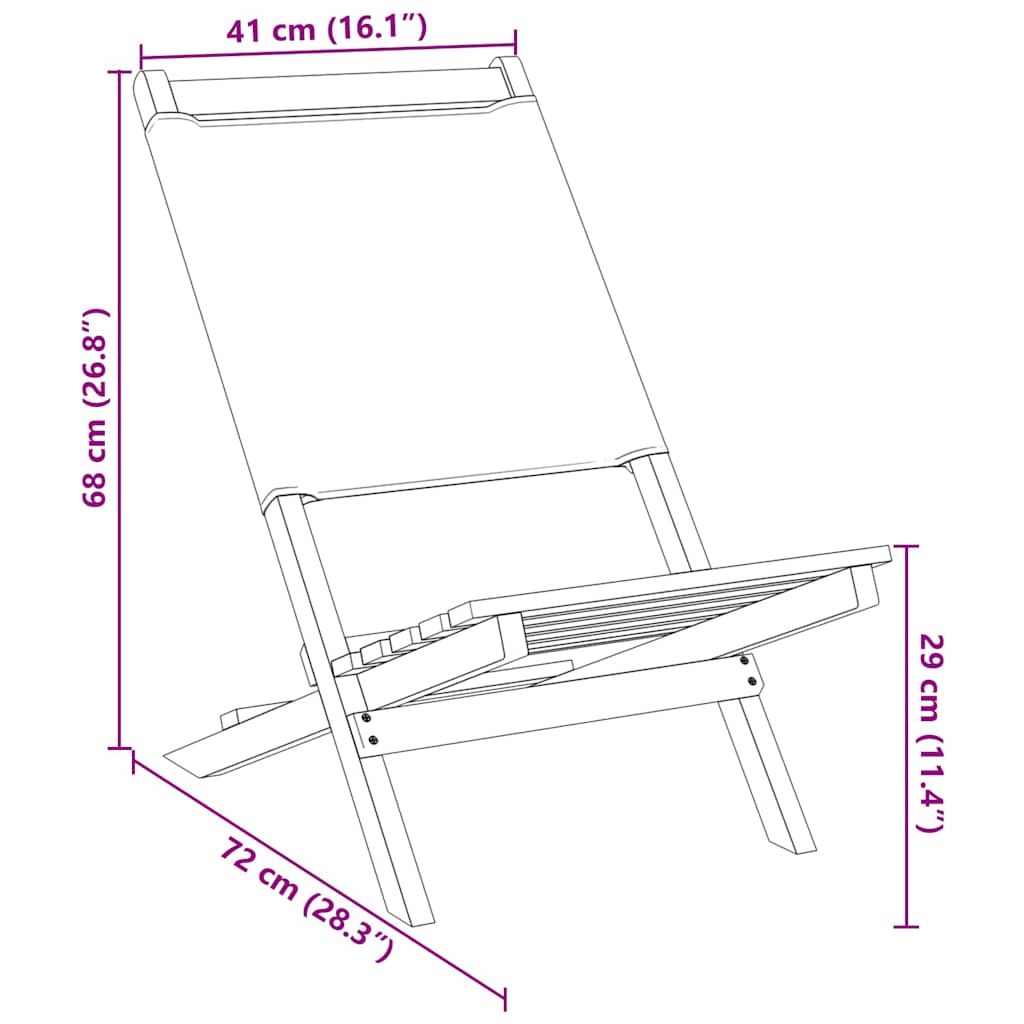 vidaXL Gartenstühle 6 Stk. Klappbar Cremeweiß Stoff und Massivholz