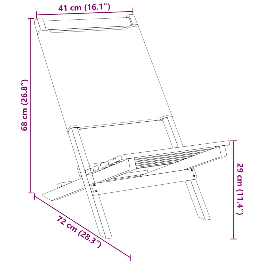 vidaXL Chaises de jardin 4 pcs Pliantes Bleu et blanc Tissu et Bois massif