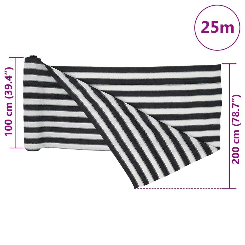 vidaXL Zaunblende Anthrazit und Weiß 2x25 m HDPE 75 g/m²