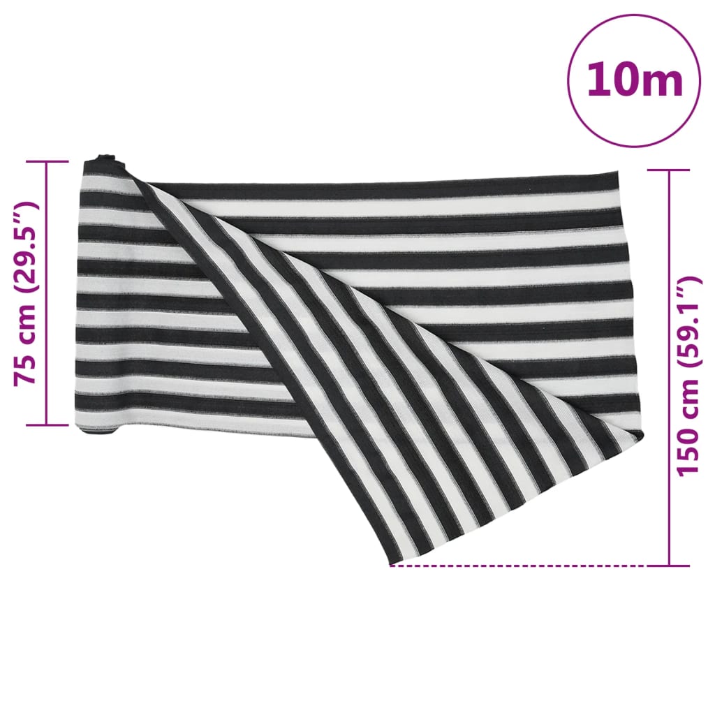 vidaXL Zaunblende Anthrazit und Weiß 1,5x10 m HDPE 195 g/m²