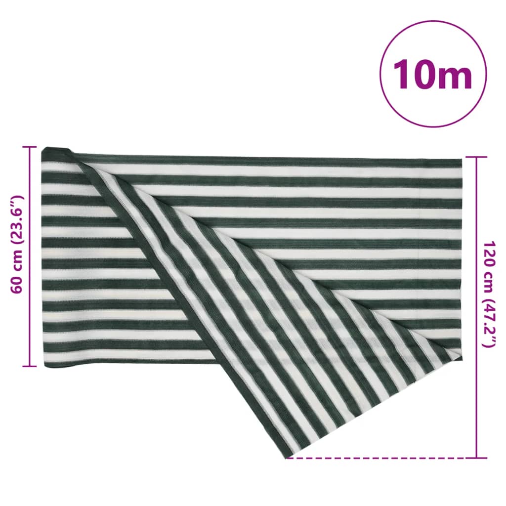 vidaXL Zaunblende Grün und Weiß 1,2x10 m HDPE 75 g/m²
