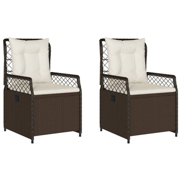 vidaXL Fauteuils de jardin 2 pcs. Réglables Marron Résine tressée