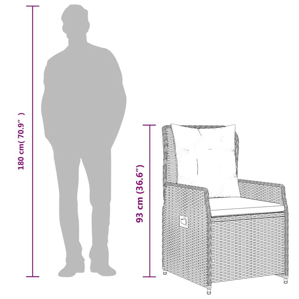 Liegende Gartenstühle 2 Stk. Schwarz Poly Rattan