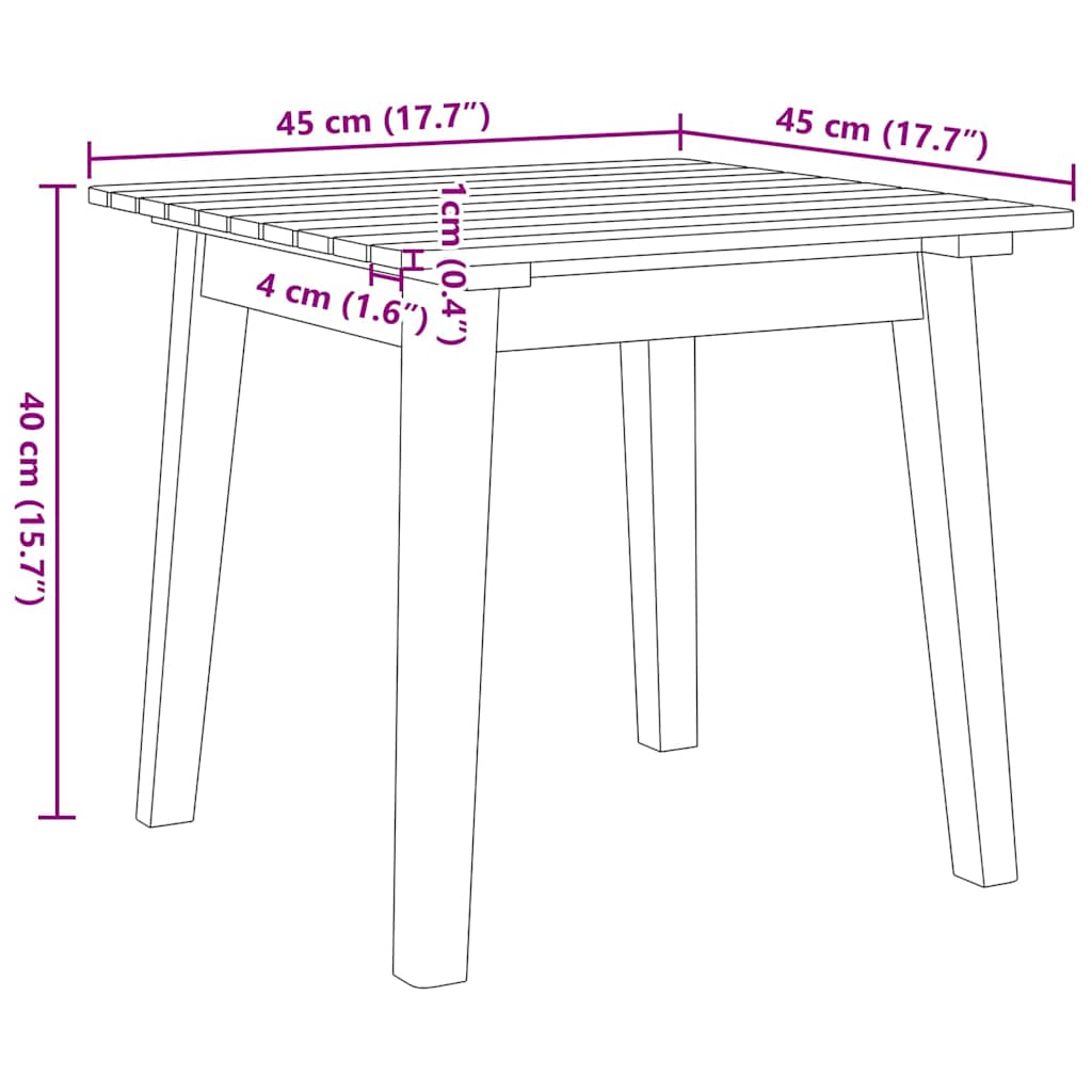 vidaXL Chaises de jardin avec table 3 pcs Noir Bois d'acacia massif