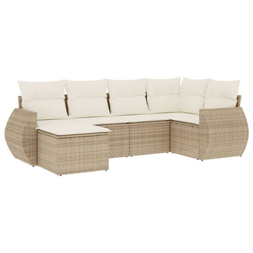 vidaXL Salon de jardin 6 pcs avec coussins beige résine tressée